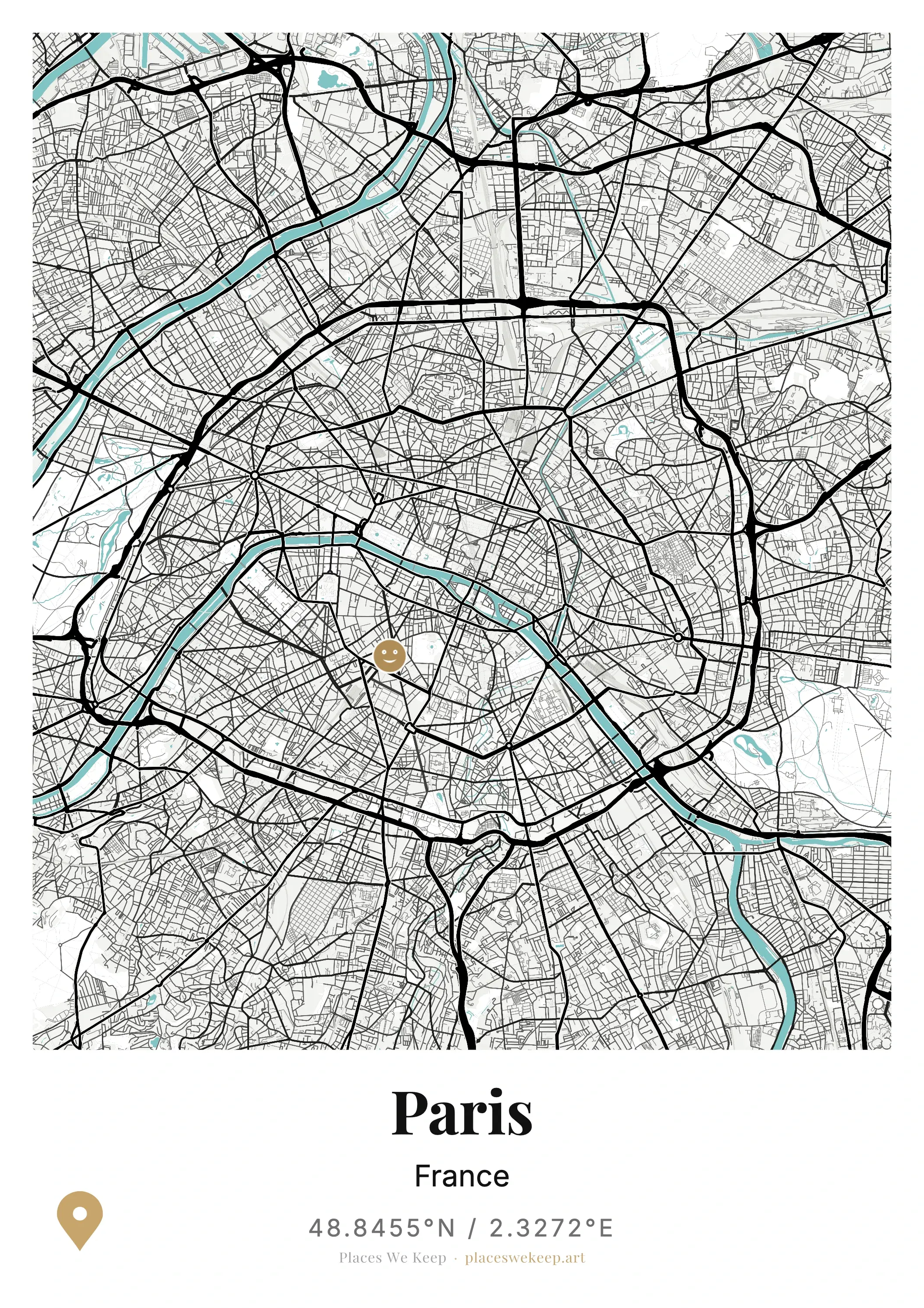 Personalized Place We Keep artwork of Paris